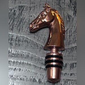 Vtg. Woodford Reserve Bourbon Copper Horse Head Wine Stopper